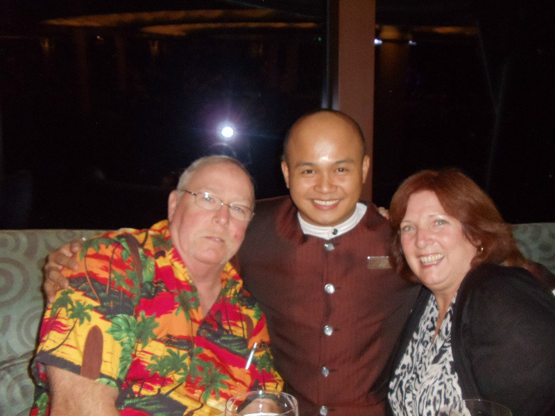 Billy and I with our adopted son and favorite sommelier, Philmar