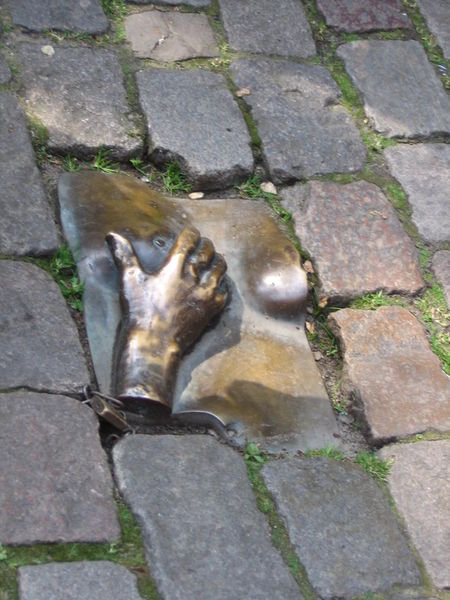 Bronze tile in the Red Light district