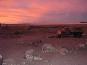 sunset across the desert