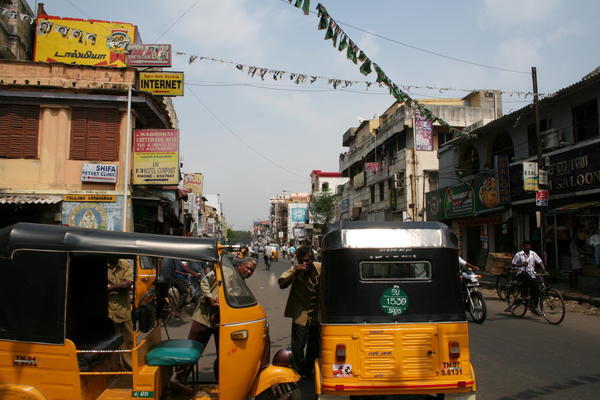 View of street outside our hotel, Madras