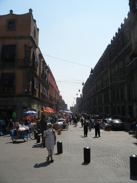 The street outside our hostal - Mexico City
