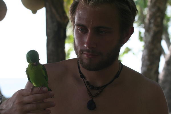 Dan and his new bird, Willy