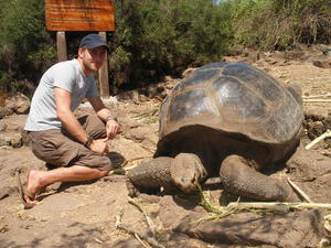 Dan with a giant Tortoise