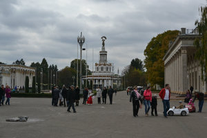 Exbition center with sovietic buildings