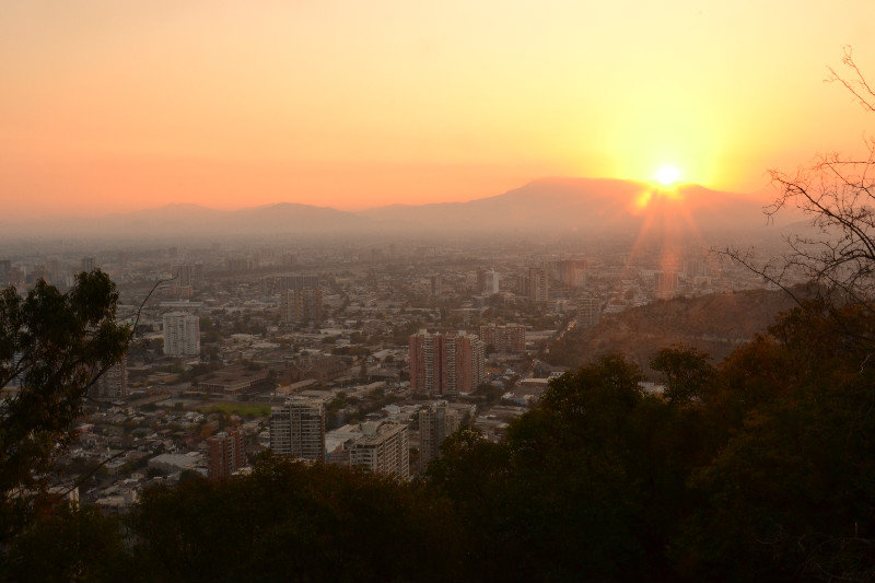 View over Santiago from the hill