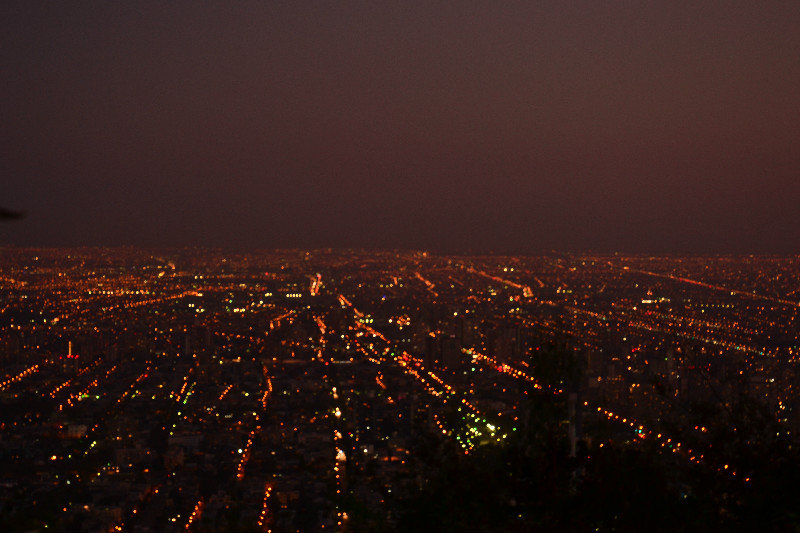 View over Santiago at night