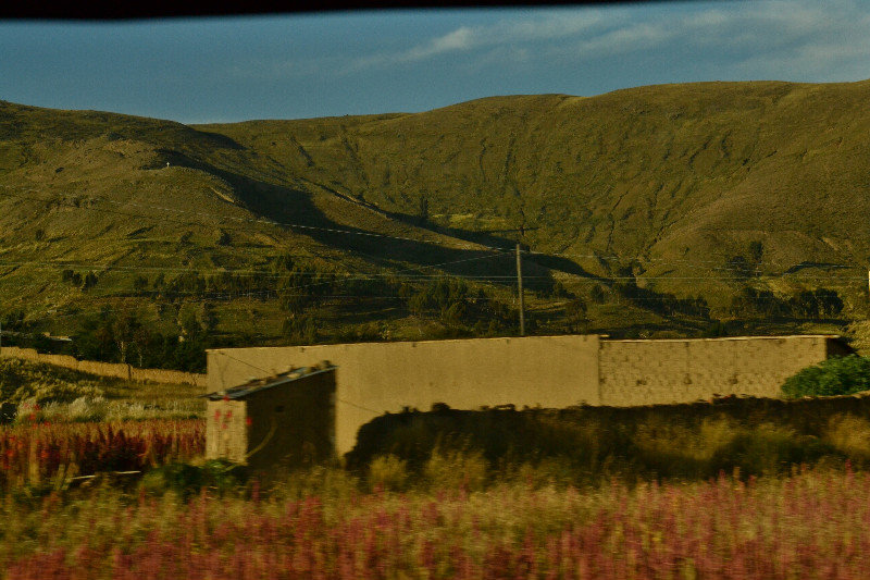 Small houses on the way near Lake Titicaca