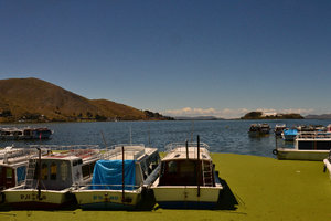 Puno's harbor on Titicaca lake 