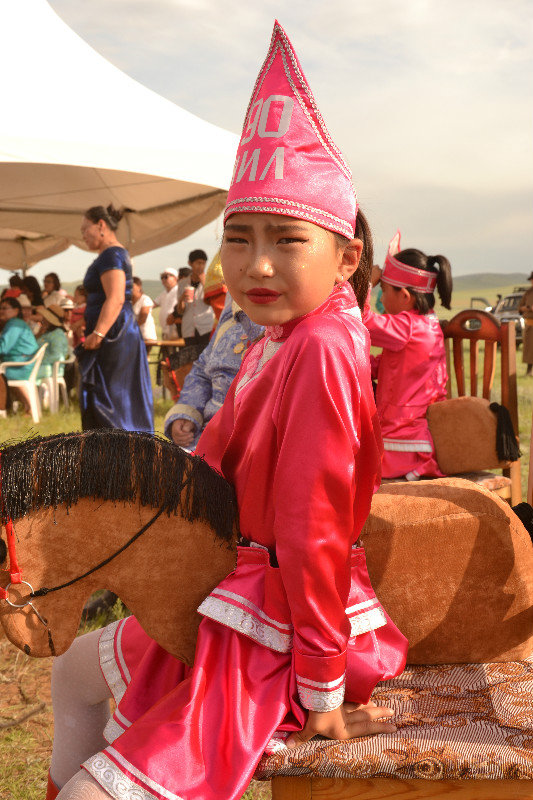 The little neighbor performing traditional dance for Naadam