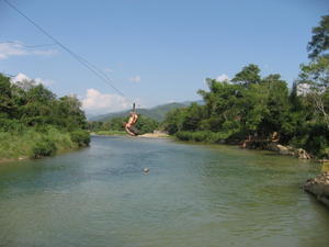 Rope swinging Laos styley