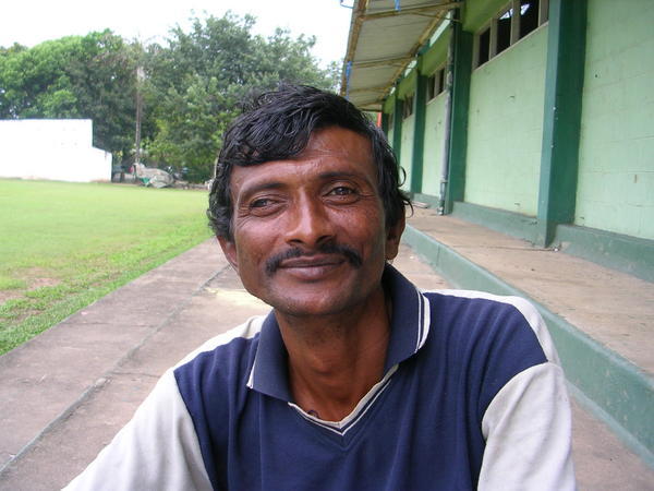 Colombo cricket groundsman with a tale to tell. Shame I couldn't understand a word.