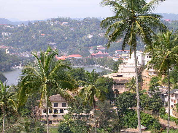 View over Kandy from the surrounding hills