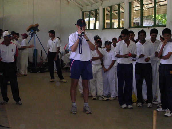 Cricket coaching at Dharmaraja College, Kandy