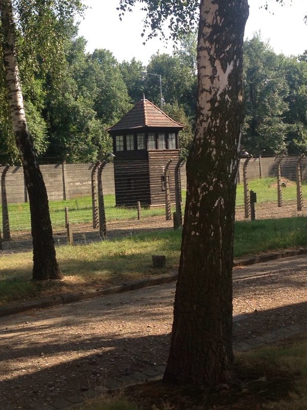 One of many guard's towers at Auschwitz