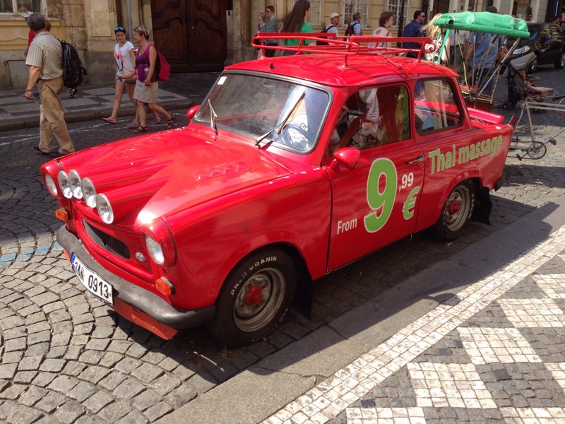 Trabant with advertising