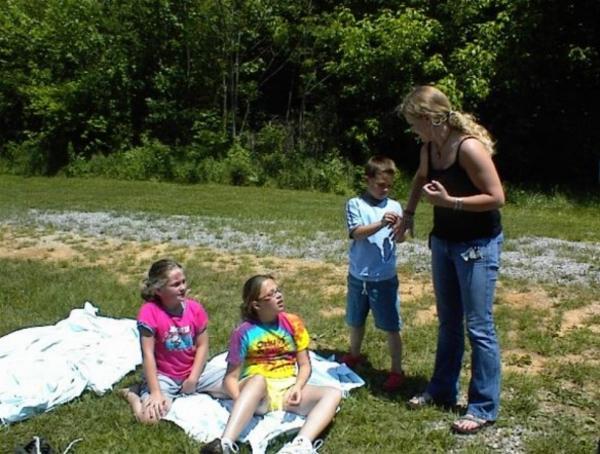 MaryAnne playing with the kids