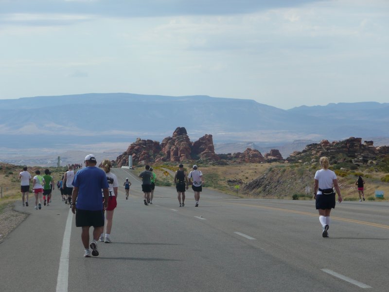 Runners along the course