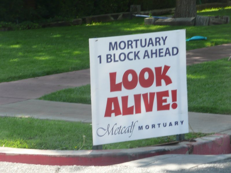 Metcalf Mortuary sign