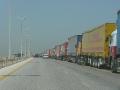 Trucks on the King Fahd Causeway.