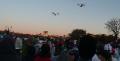 MV-22 Osprey flying over the runners at the start of the MCM 2011