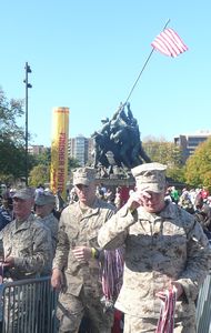 Marines handing out medals