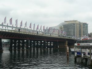 The Pyrmont Bridge in Darling Harbour