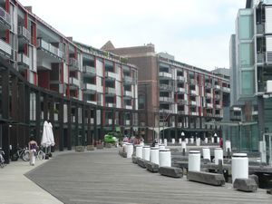 Shops along the pier at Dawes Point in Walsh Bay.