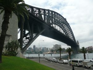 View of the Sydney Harbour Bridge from Campbells Cove.