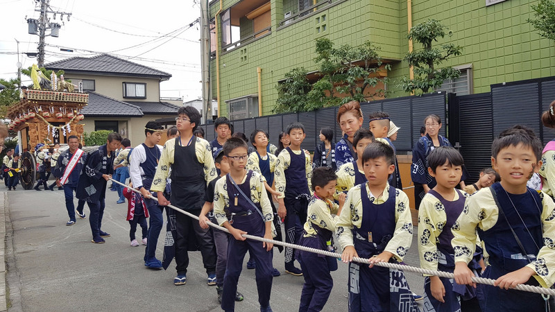 Children Pulling a Matsuri Yatai (Festival Float)
