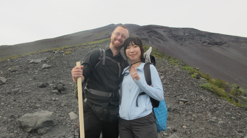 Takae and Me in front of the Peak of Mount Fuji