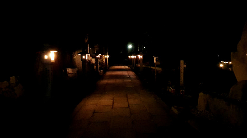 In the Cemetery at Night