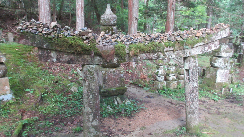 Rocks Piled on a Torii /Shrine Gate)