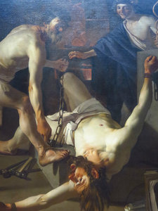 Prometheus Being Chained by Vulcan