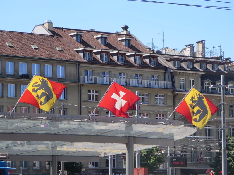 Bern's and Switzerland's Flags