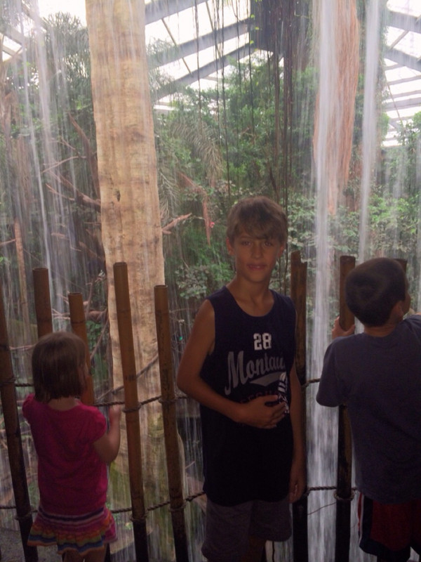Matthew in a rainforest waterfall