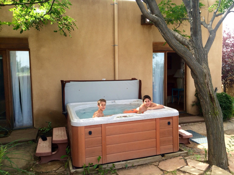 Hot tub out back in Taos, NM