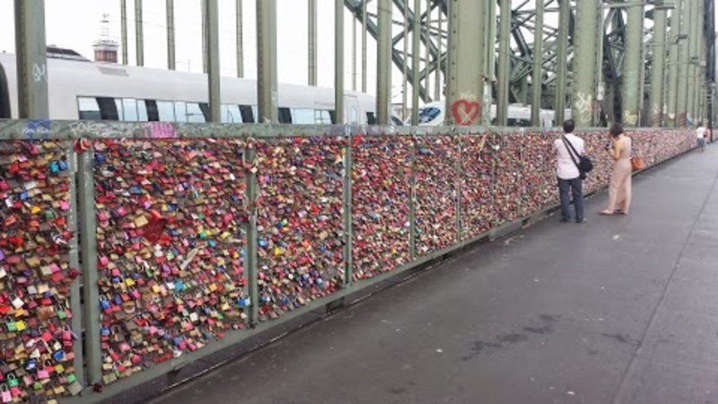 Love locks on Hohenzollern bridge