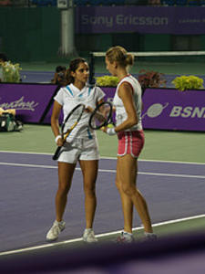 Sania and Mara at Sony Erricson Tennis Match