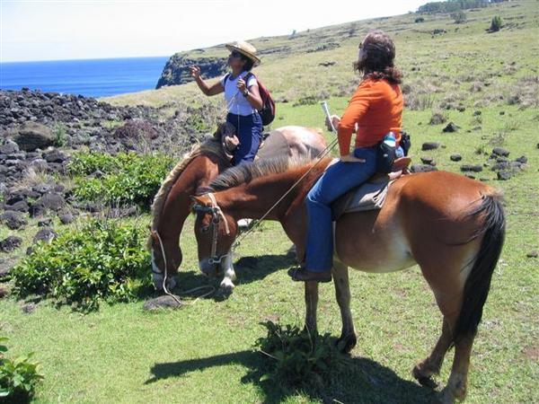 Bin and Elissa on horseback