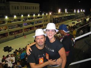Bin and Rene in the Sambadromo