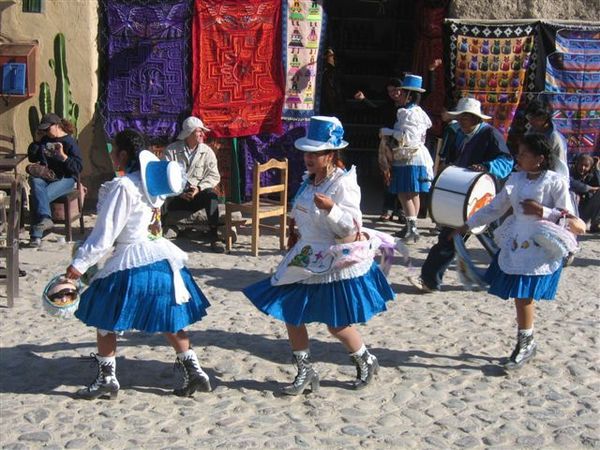 Girls getting ready for the dance fest at Ollantaytambo.
