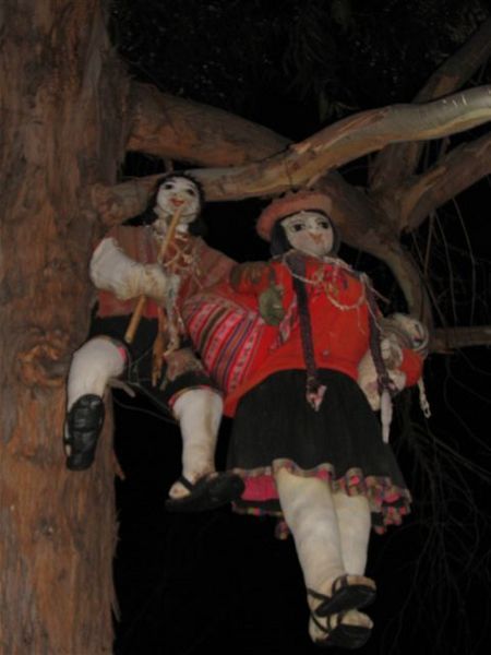 Ehm, life size dolls hanging in trees???
