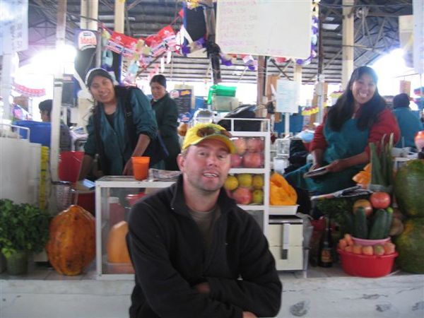 At the Cuzco markets, half a liter of fresh juice for half a dollar!