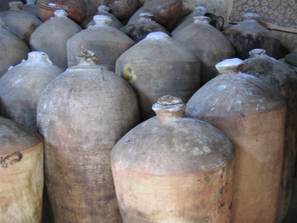 The Pisco and wine storage vats.