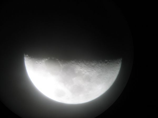 Picture of the moon through the big telescope.