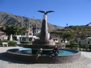 The condor statue in Cabanaconde.