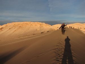 Climbing the dune for sunset