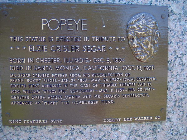 Plaque on Popeye Statue