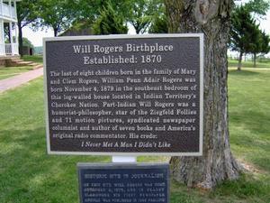 Will Rogers Birthplace Plaque