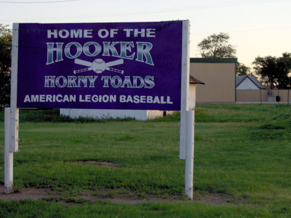 Hooker's Baseball Team Sign